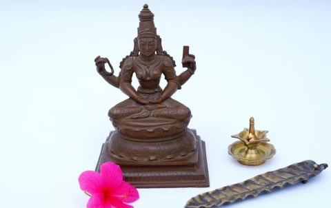 MEDITATING SARASWATI Goddess Idol 8"