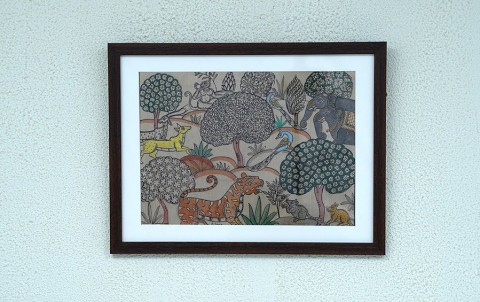 A Jungle Landscape | Odisha Pattachitra Painting | A4 Frame