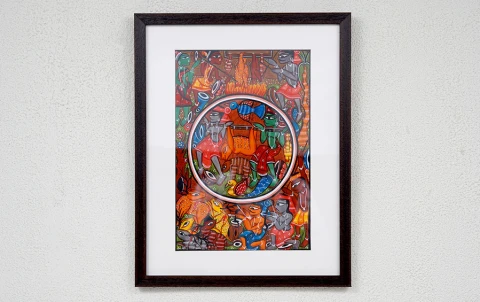 Hunting | Santhal Painting | A3 Frame