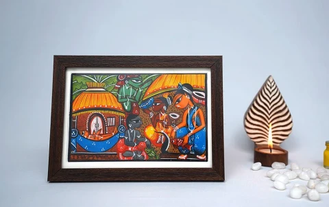 Celebration of Life | Santhal Painting | A5 Frame