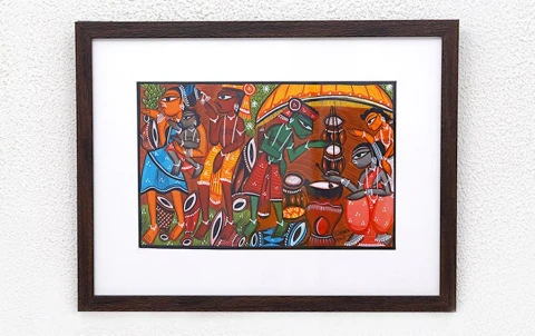 Celebration of Life | Santhal Painting | A4 Frame