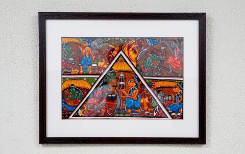 Celebration of Life | Santhal Painting | A3 Frame