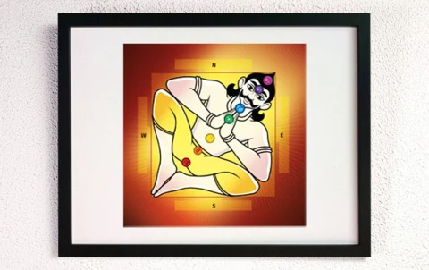 Vastu Purush with Chakras | Painting | A4 Frame
