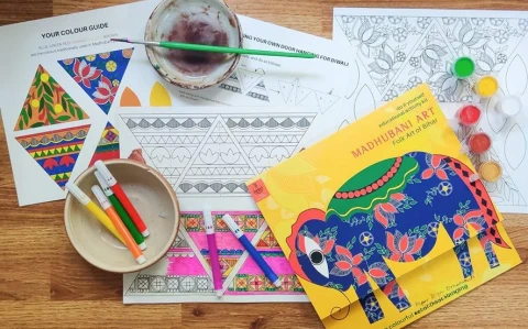Paper Diya Making DIY Kit with Madhubani Art