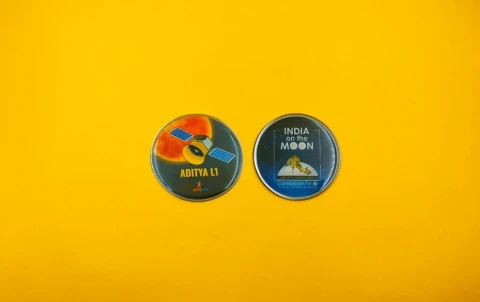 ISRO Moon & Sun Missions | Fridge Magnets | Set of 2