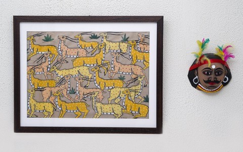 Herd Of Deer | Odisha Pattachitra Painting | A3 Frame