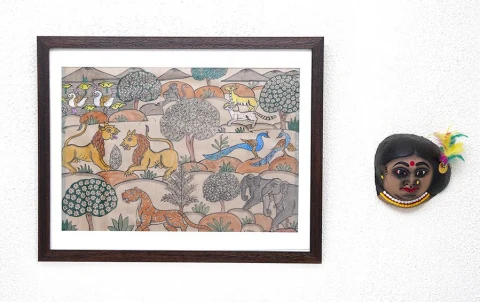 A Jungle Landscape | Odisha Pattachitra Painting | A3 Frame