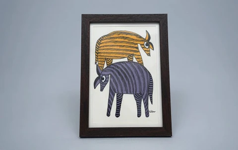 Deer | Gond Painting | A5 Frame