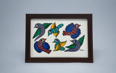 Birds | Gond Painting | A5 Frame