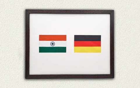 India & Germany | Flag Frame | A3 Size