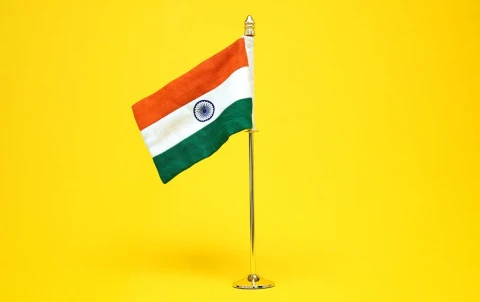 India Table Flag Large