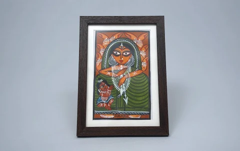 Mahishasura Mardini | Bengal Patachitra Painting | A5 Frame
