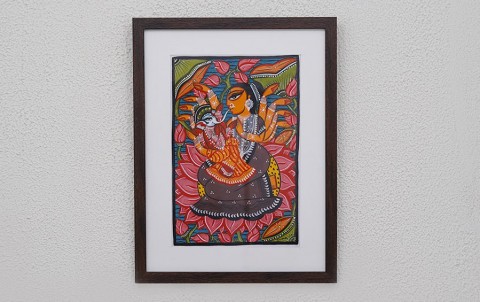 Ganesh Janani | Bengal Patachitra Painting | A4 Frame