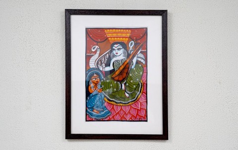 Saraswati | Bengal Patachitra Painting | A3 Frame