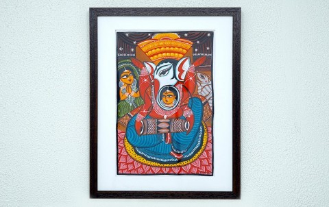 Ganesha | Bengal Patachitra Painting | A3 Frame