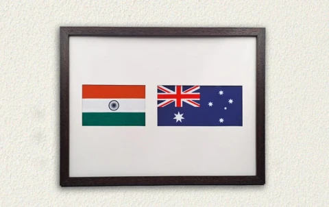 India & Australia | Flag Frame | A3 Size