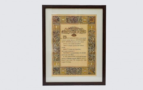 Preamble Of Original Indian Constitution - Wall Frame - Large (A3)
