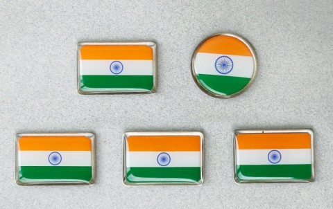 Indian Flag Magnetic Rectangle Lapel Pins | Set of 5