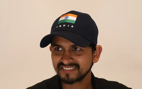 India Cap - Tiranga Rectangular | Navy Blue