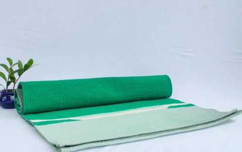 COTTON YOGA MAT - Turquoise Green
