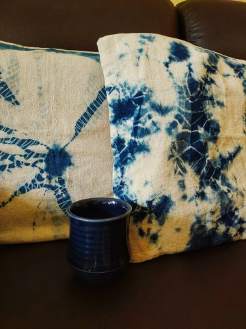 BLUE TYES(HANDLOOM CUSHION COVER)