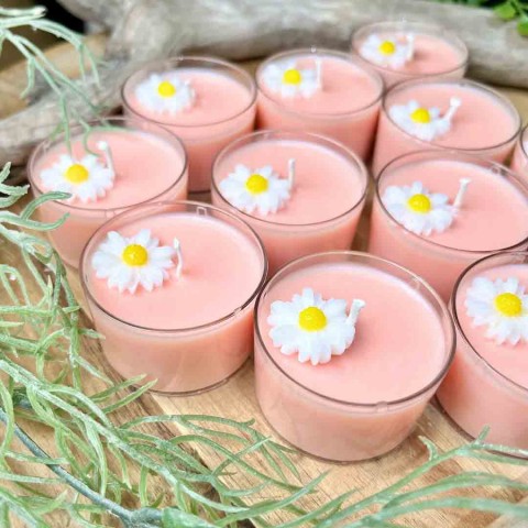 Daisy Tealight Candles - Cinnamon Orange