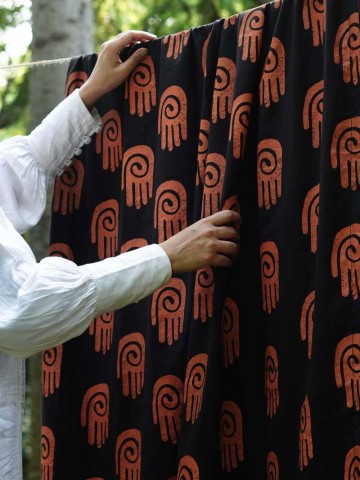 Sneh Hastaakshar Hand-Block Print Curtains - Full Curtain (2.1 M x 1 M)