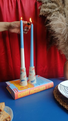 Candle Cascade Holder Set - Blue