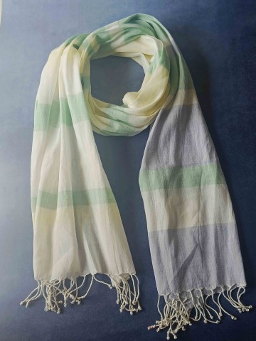 Ivory Mauve Hemp Stole