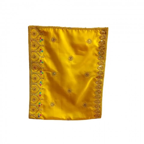 Yellow Color Handcrafted Mata Rani Chunni. Length: 34 X Breadth: 15