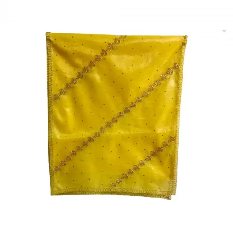 Yellow Color Handcrafted Mata Rani Chunni. Length: 17 X Breadth: 9