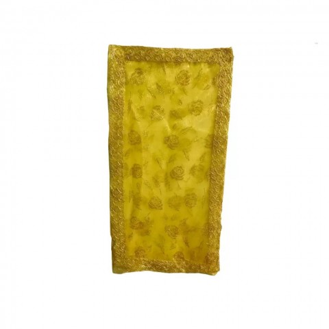 Yellow Color Handcrafted Mata Rani Chunni. Length: 17 x Breadth: 7