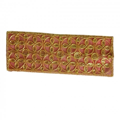 Red Color Handcrafted Mata Rani Chunni. Golden Lace. Full Size:- 2.5 Meters