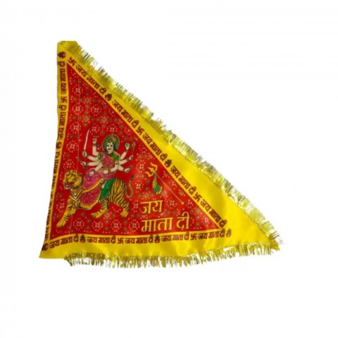 Multi Coloured Mata Rani Jhanda, Made of Satin Cloth. (Size: L:30 X B:22 X H:22)