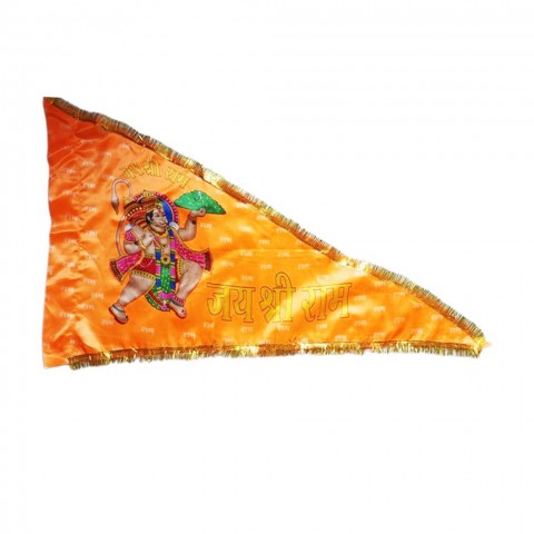 Hanuman Ji Jhanda, Made of Satin Cloth. [Size:- 3 Nos.]