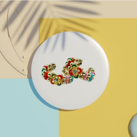 Laddu Gopal ji Kangan (metal) with decorative stones.