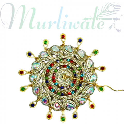 Chatar with artificial decorative stones, studs and diamond. For Idol height between 8 Inch to 18 Inch.