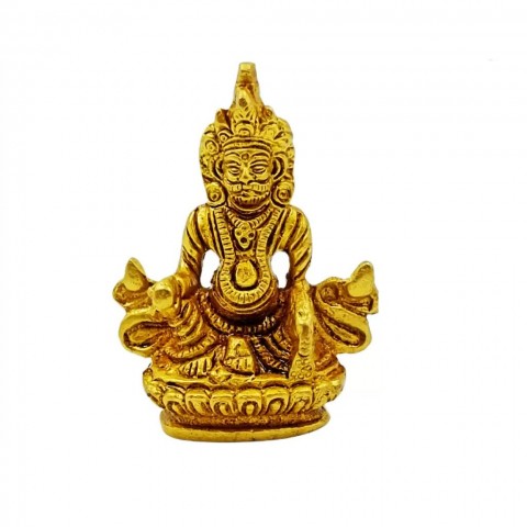 Handcrafted pure brass Idol/Murti of Kuber Ji . Murti Size: Height 4 inches.