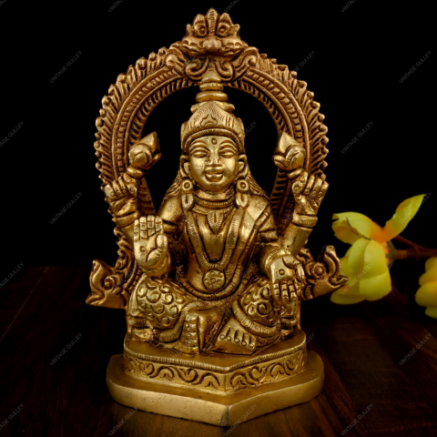 Brass Goddess Laxmi Idol for Pooja Home Decorative Showpiece