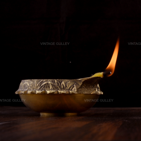 Brass Kuber Diya - Small