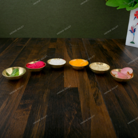 Brass Small Puja Bowl  - Set of 6