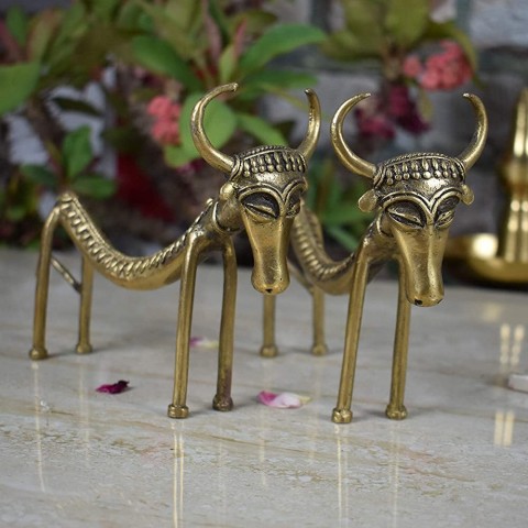 Brass Tribal Antique Cow