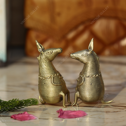 Brass Dhokra Kangaroo - Set of 2