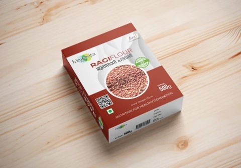 MEGAVITA Ragi Flour, A Nutrient Dense Food, Rich in Calcium and Potassium, Dietary Fiber, 500g