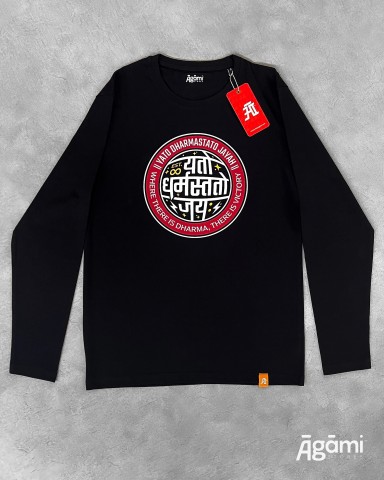 Yato Dharmastato Jayah | Black - Full Sleeves