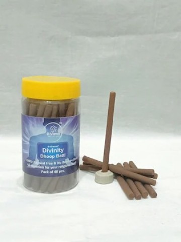 D Viswa Divinity Dhoop Stick 3.5 INCH (40 PC) Set of 2- Total 80 PCs I 100% Charcoal Free & NO Bamboo Used