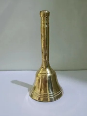 D Viswa Nasik Pooja Brass Bell / Nasik Puja Hand Ghanti - Height 12 CM
