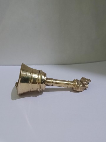 D Viswa Nandi Pooja Brass Bell / Nandi Puja Hand Ghanti - Height 11.5 CM