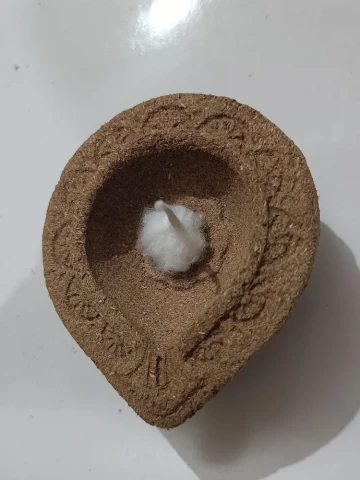 D Viswa 10 Desi Cowdung Deepak Plain Big / Vilakku / Diya for Diwali Pooja , Deepawali Puja, Navratri, Yajna / Diya for Puja