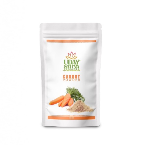 Uday Sattva Products Carrot Powder | 200g Pack | Organic, Non-GMO Superfood for Skin & Eye Health | Supports Eye Health, Immunity & Digestion | Vegan, Gluten-Free Fine Powder for Smoothies, C